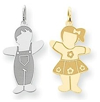 Cuddles boy and girl charms and pendants