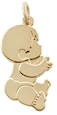 Large baby boy charm in 14k yellow gold.