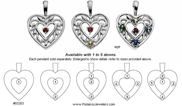 Custom set mothers jewelry placement diagram.