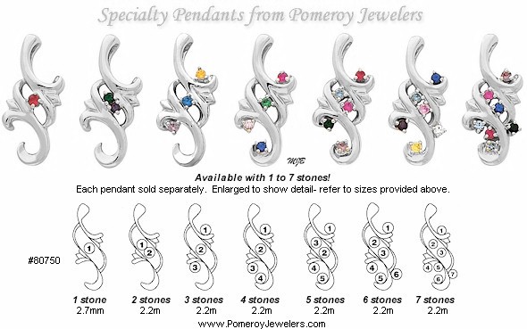 Custom set mothers jewelry placement diagram.